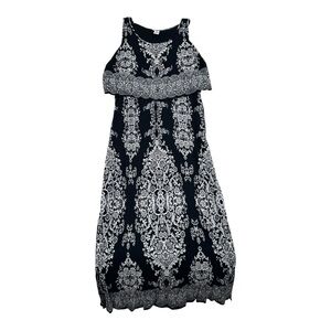 Bila Black and White Sleeveless Maxi Dress - Size XL